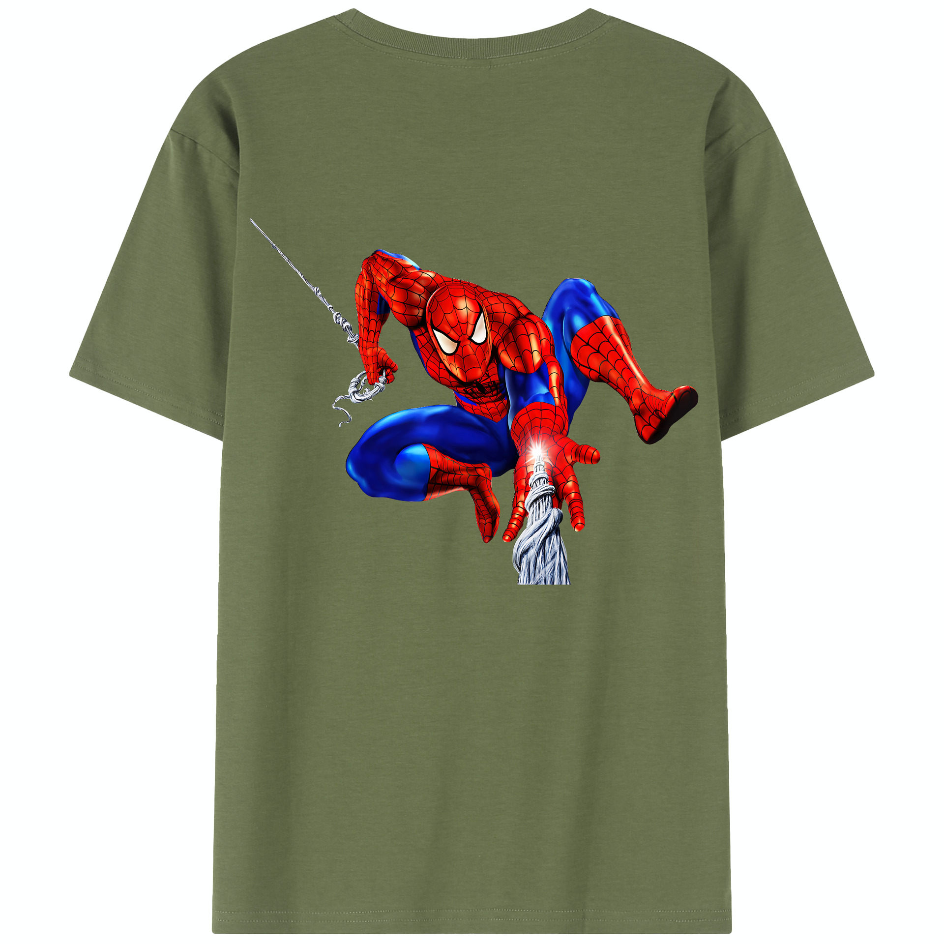 （画像用） Spider Man スパイダーマン 綿100％半袖Tシャツ（背面プリント）